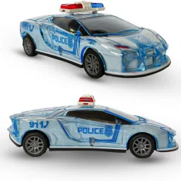 Blue Police Car for Kids – Battery-Free Friction Powered Vehicle Toy-image-38