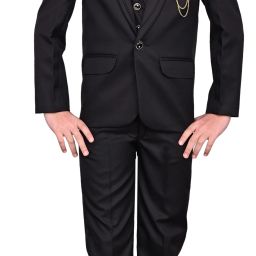Boys 5 PIECE COAT SUIT Solid Suit-image-47
