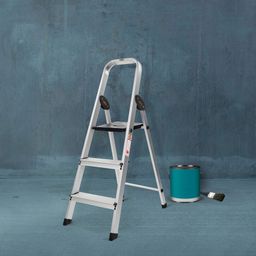 bathla Advance Carbon 3 Step Aluminium Ladder for Home (Black) - Aluminium Ladder-picture-1