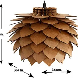 SKYLACE Ceiling Hanging Handcraft MDF Wooden Leaf Cut-Outs Ceiling Pendant Night Lamp Ceiling Lamp image 4