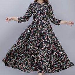 Women Gown Black Maxi/Full Length Dress-image-11