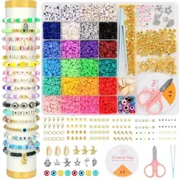 Bracelets Making Kit Big Clay Beads, Clay Beads for Bracelet & Jewelry Making-image-31