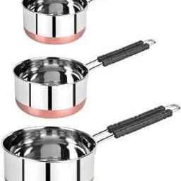 Duodeno Copper Bottom Sausepen Sauce Pan 18 cm diameter with Lid 0.5 L, 1 L, 1.5 L capacity-image-8