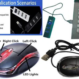ANJO Keyboard-LED Mouse-Wrist Support Pad-2.0 Hub-Cleaner-OTG C&Micro-Ext-LED-Skin Combo Set image 3