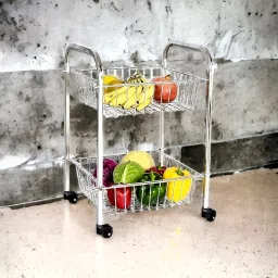 Premium Stainless Steel Kitchen Onion Potato Trolley Stainless Steel Fruit & Vegetable Basket-12