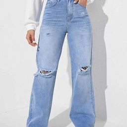 Women Regular High Rise Light Blue Jeans-image-3