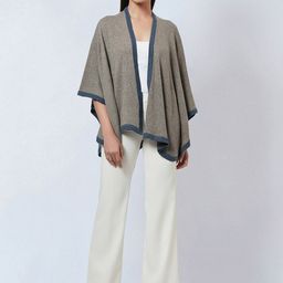 First Resort by Ramola Bachchan Open Front Knitted Cashmere Cape Shrug image 2