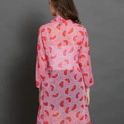 BAESD Women Printed Longline Open Front Shrug image 3
