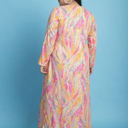 theRebelinme Plus Size Printed Longline Tie-Up Shrug image 2