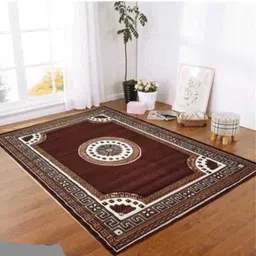 samjeeda handloom carpets Beige, Brown Acrylic Carpet-picture-1