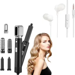 DRUMSTONE 5-in-1 Hot Air Brush Styler & Crystal Clear Isolation Earphones – Ideal Gift C253.BlackG013Styler+T3000Earphones_GT Hair Straightener-image-52