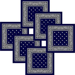 S4S Pack of 6 Double Side Print Unisex Pure Cotton Bandana (21 INCH X 21 INCH) ["Navy Blue"] Handkerchief-picture-9