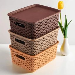 Plastic Storage Box with Plastic Material & Side Grip Storage Basket-image-3
