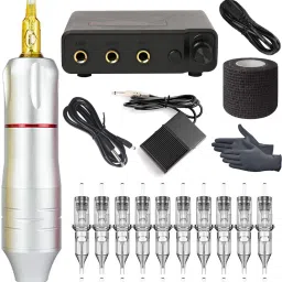 Tattoo Pen Machine Complete Kit Set NPK_10 Full Permanent Tattoo Kit-image-52