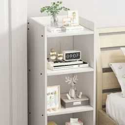 enigmatic woodworks Wooden Free Standing Cabinet with Open Rack Bookshelf for Living Room, Engineered Wood Open Book Shelf image 4