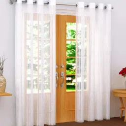 152 cm (5 ft) Tissue, Net Semi Transparent Window Curtain (Pack Of 2)-13