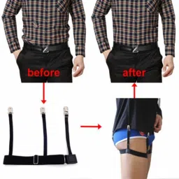 JS Enterprises ™ Shirt Stays For Men, Shirt Holder For Men, Adjustable Elastic Shirt Garter-56