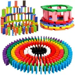 C Wooden Dominos Block Set for Kids, Educational Puzzle Play Game Toy (120 Piece)-68