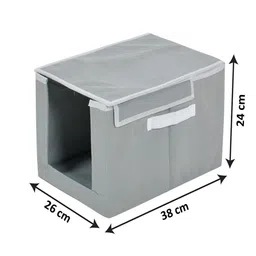 Kuber Industries Grey 2 Pieces Stacker Wardrobe Organizer With Carrying Handle & Lid image 4