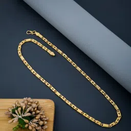 1 gram High Quality Indian Polished “20” Inches Gold Chain for Men and boy Gold-plated Plated Copper Chain-image-25