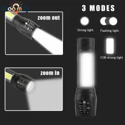 bloomify Led Flashlight Rechargeable USB Mini Torch Light 5 hrs Torch Emergency Light image 4