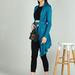 NEUDIS Self Design Wool Longline Tie Up Shrug image 4