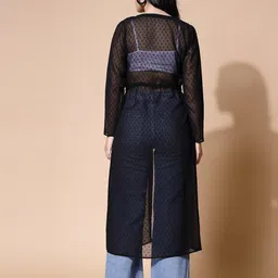 Strong And Brave Self Design Longline Open Front Shrug image 2