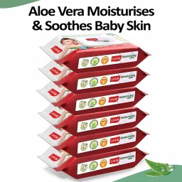 Baby Moisturising Wipes with Aloe Vera,72N Pack of 6 Combo-image-30