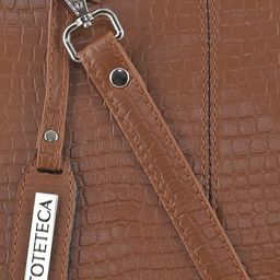 Toteteca Tan Brown Textured Structured Handheld Bag image 2