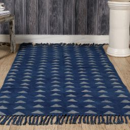 Dark Blue, White Cotton Carpet-image-31