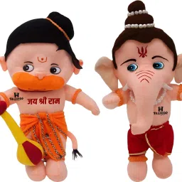 Bal Hanuman and Bal Ganesh Soft Toy Combo Plush Toys for Kids - 25 cm-5