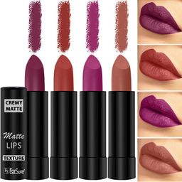 ForSure Set of 4 Cremy Matte Long Lasting & Lightweight Lipstick - Shades 52-55-58-62-23