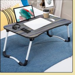 study,table,bed table foldable & portable wooden, writing desk for office home Wood Portable Laptop Table-5