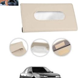 Beige Leatherite Rectangle Shape Fancy Design Tissue Dispencer For Car-290 Vehicle Tissue Dispenser-34