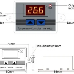 ktc cons labs W3001 digital temperature controller microcomputer thermostat switch thermometer new 220v AC thermostat Electronic Components Electronic Hobby Kit image 3