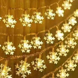 200 LEDs 3 m Yellow Steady Snow Flake Rice Lights-22