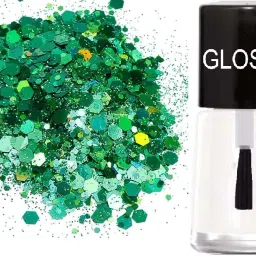 NEW BEST GLOSSY NAILS GEL & CHUNKY GLITTER COMBO-0
