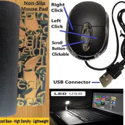 ANJO Wired Keyboard-Wired Mouse-Mouse Pad-USB Hub 3.0-2 in 1 OTG C & Micro Type-LED Combo Set image 5
