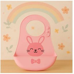 Soft Silicone Baby Feeding Bib with Deep Spill Pocket | Waterproof |-image-88