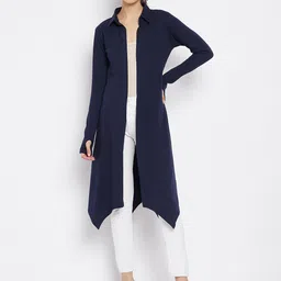 Hypernation Front Open Asymmetric Cotton Longline Shrug image 2