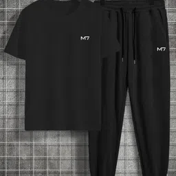 m7 by metronaut Men Night Suit Set Black Printed-picture-25