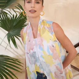 KASSUALLY Printed Asymmetric Shrug image 5
