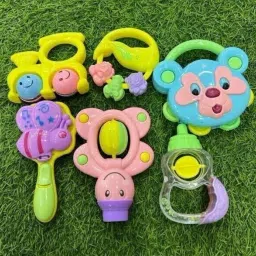 New Born Learn With Fun Set of 6 Pcs with Various Exciting Toys & Infants Rattle Rattle-image-17