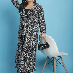 theRebelinme Plus Size Printed Longline Tie-Up Shrug image 2