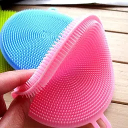 Silicone Dish Wash Scrubber Brush Soft Bristle Kitchen Cleaning Pad Multipurpose Scrub Pad, Scrub Sponge-image-65