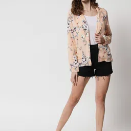 TANDUL Floral Printed Open Front Shrug image 3