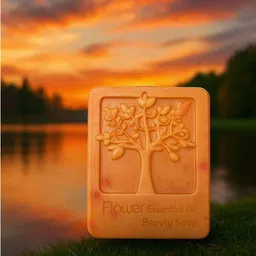 ac design Baby Soap Organic & Homemade|Soft & Safe for Baby Skin One Leaf Flower Orange-picture-29