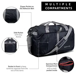 TRAVALATE Large Foldable Casual Duffel Bag with Separate Shoe Compartment image 3