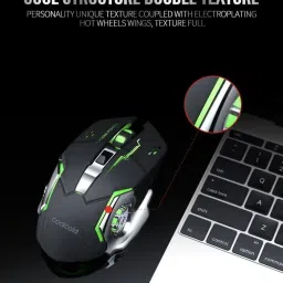 coolcold 2.4G Wireless Gaming Mouse Rechargeable, Color Changing 6 Buttons DPI 1600 Wireless Optical Gaming Mouse image 3
