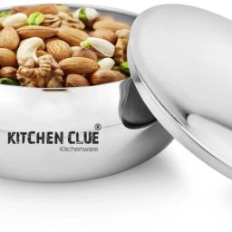 kitchen clue Stainless Steel Serving Bowl Set With Serving Spoon, Belly Bowl Set 2000 ML Container, Bowl Serving Set image 4
